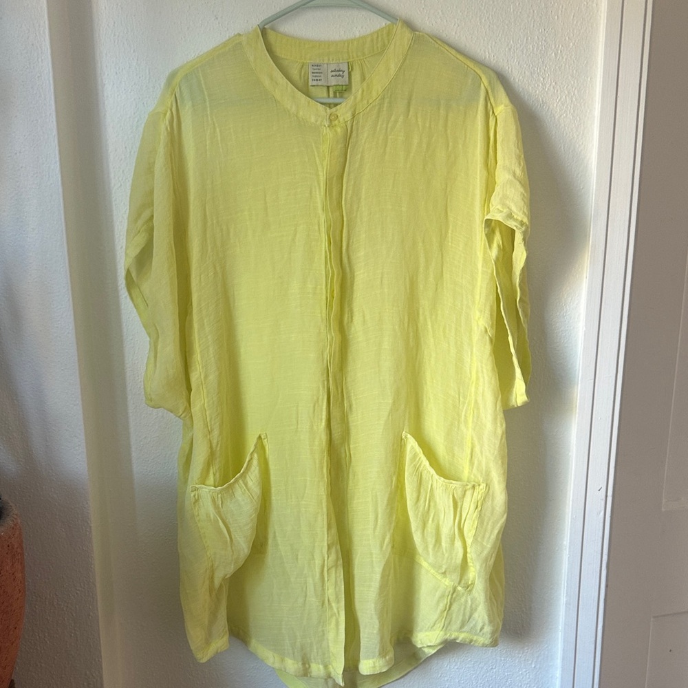 Saturday Sunday - Lightweight Yellow Long Button-Front Tunic